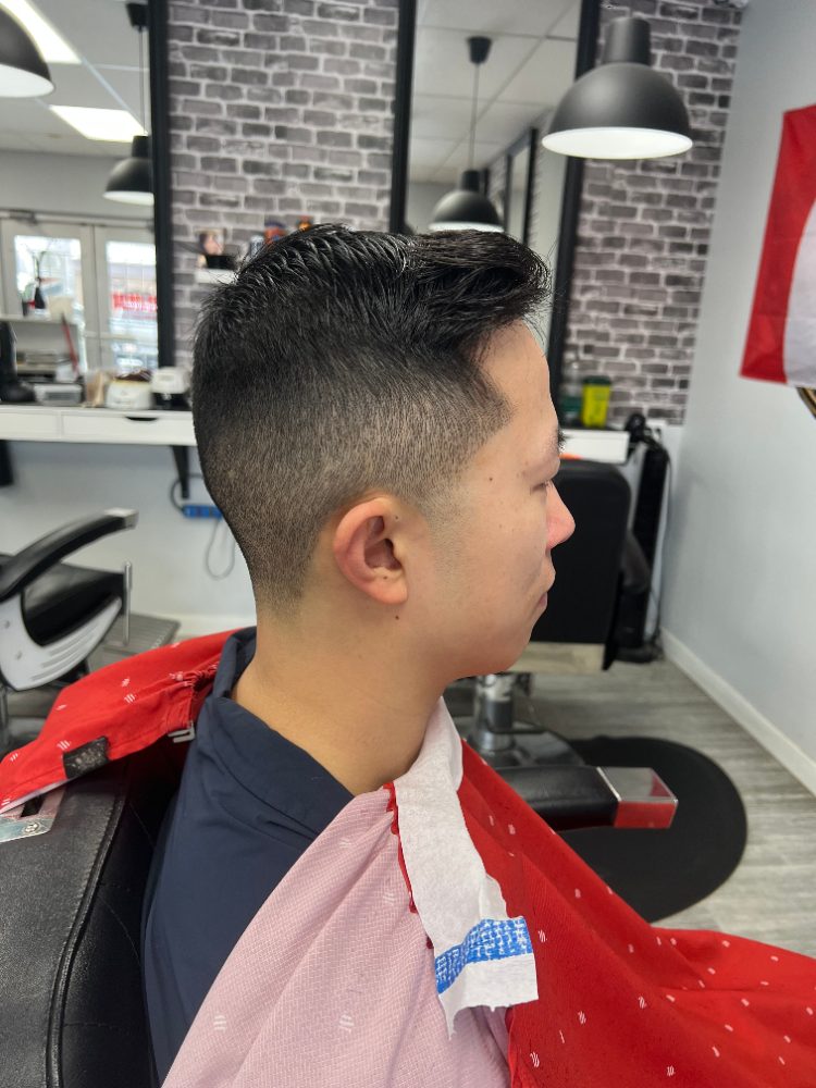 Textured crop with a clean mid fade